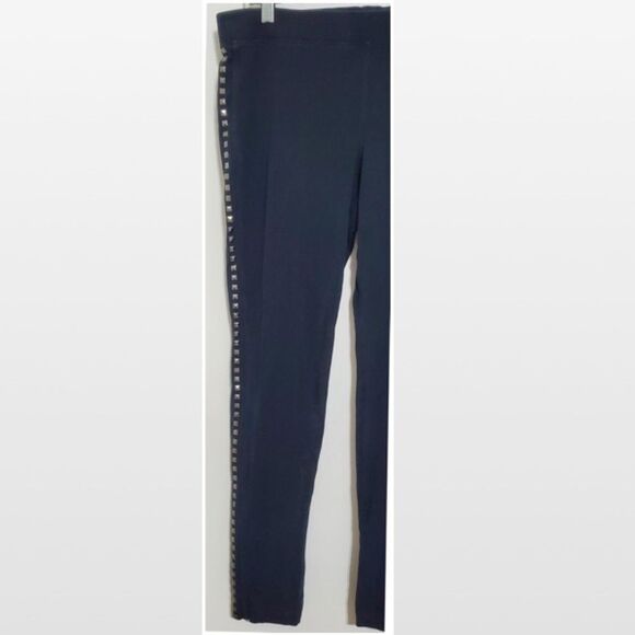 Express Leggings Womens Large Black Side Silver Studded Pants Goth - Picture 5 of 16